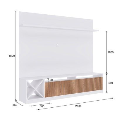 Estante Para Tv Trento Até 60 Polegadas 2 Portas Quiditá Branco/brise