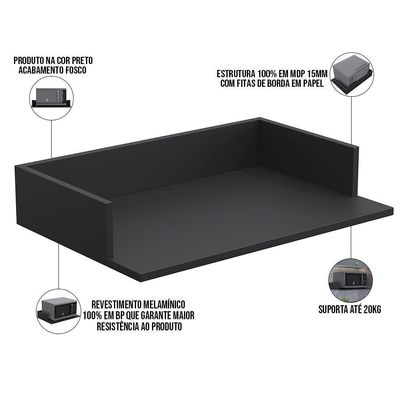 Suporte Suspenso Para Micro-Ondas 60X40cm Class Preto