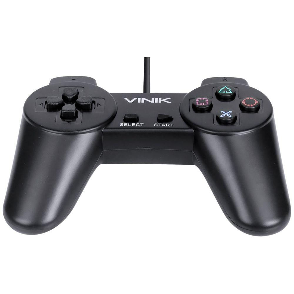 Controle Pc Usb Ps1-playstation 1 Preto - Retrô - Vinik Play 1 Preto