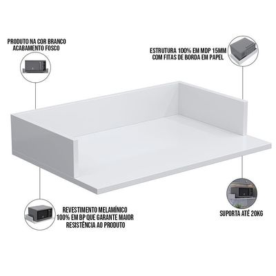 Suporte Suspenso Para Micro-Ondas 60X40cm Class Branco
