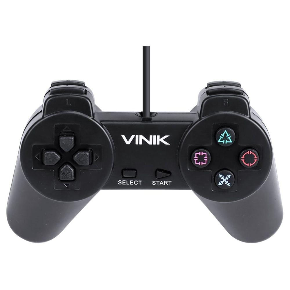 Controle Pc Usb Ps1-playstation 1 Preto - Retrô - Vinik Play 1 Preto