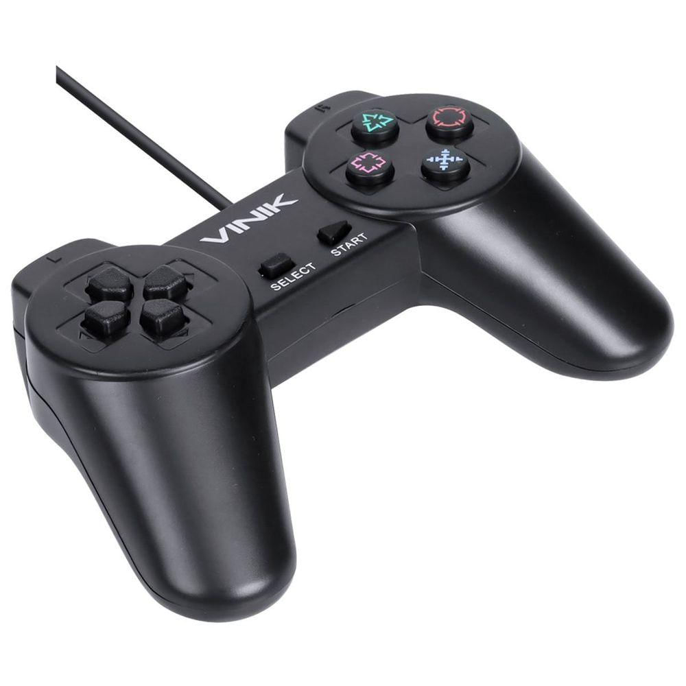 Controle Pc Usb Ps1-playstation 1 Preto - Retrô - Vinik Play 1 Preto
