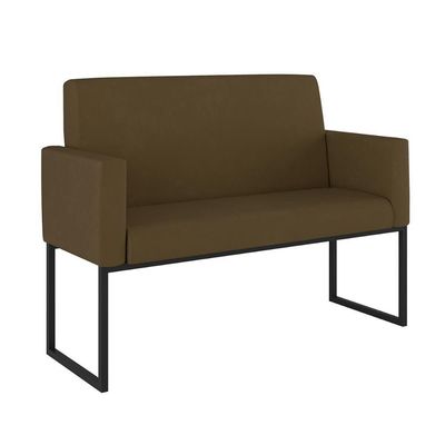 Kit 2 Poltronas + Namoradeira 2 Lugares Para Recepção Marrom