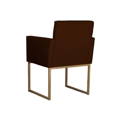 Kit 02 Poltronas Decorativas Klara Base Dourada Em Suede Bordô