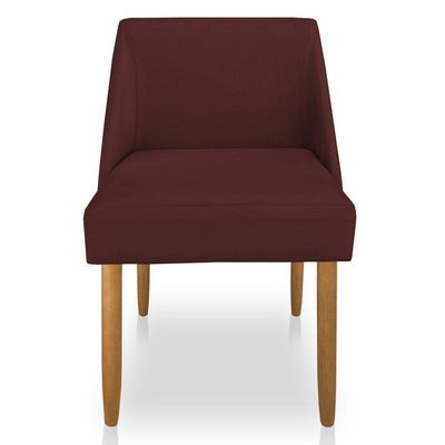 Cadeira Poltona Juliana Suede Marsala Pés Palito Castanho
