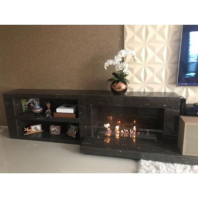 Lareira Ecológica a Álcool Classe A Aço Inox Queimador Duplo