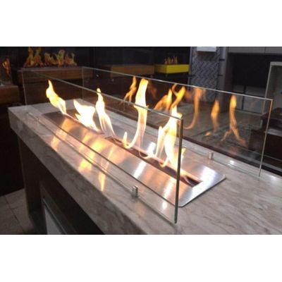 Lareira Ecológica a Álcool Classe A Aço Inox Queimador Duplo