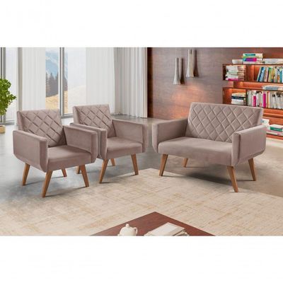 Conjunto Anabelle 2 Poltronas De 1 Lugar 1 Poltrona 2 Lugares Braço Unidecor
