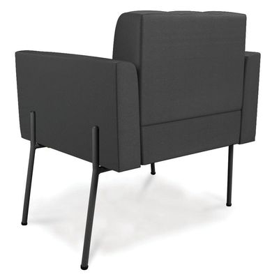 Poltrona Pé De Ferro Preto Para Sala Elisa Corino Preto D03 - D'rossi