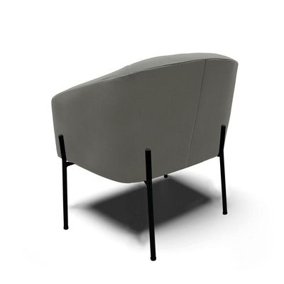 Poltrona Pé De Ferro Preto Kit 2 Stella Suede Grafite D03 - D'rossi
