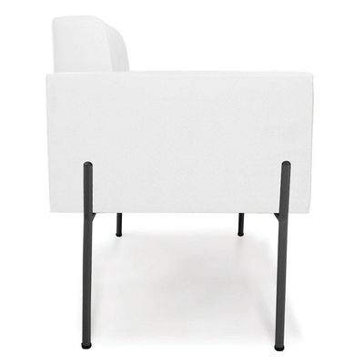 Poltrona Pé De Ferro Preto Para Sala Kit 2 Elisa Corino Branco D03 - D'rossi