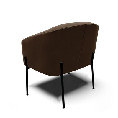 Poltrona Pé De Ferro Preto Kit 2 Stella Suede D03 - D'rossi Cor Marrom