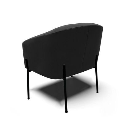 Poltrona Pé De Ferro Preto Sala De Estar Stella Suede Preto D03 - D'rossi