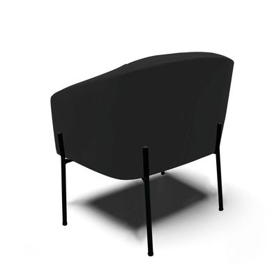 Poltrona Pé De Ferro Preto Kit 2 Stella Veludo Preto D03 - D'rossi