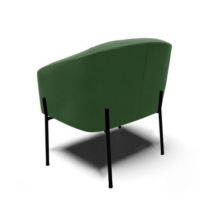 Poltrona Pé De Ferro Preto Kit 2 Stella Suede D03 - D'rossi Cor Verde