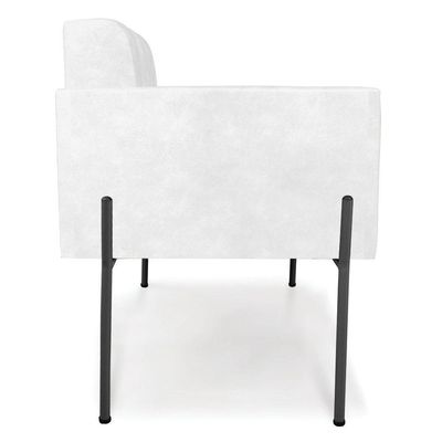 Poltrona Pé De Ferro Preto Para Sala Elisa Corano D03 - D'rossi Cor Branco