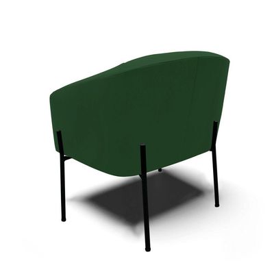 Poltrona Pé De Ferro Preto Sala De Estar Stella Veludo Verde D03 - D'rossi