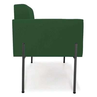 Poltrona Pé De Ferro Preto Para Sala Kit 2 Elisa Veludo D03 - D'rossi Cor Verde