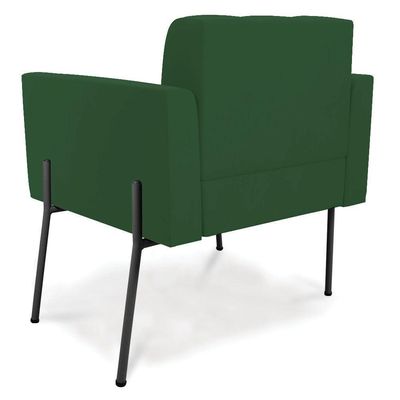 Poltrona Pé De Ferro Preto Para Sala Kit 2 Elisa Veludo D03 - D'rossi Cor Verde