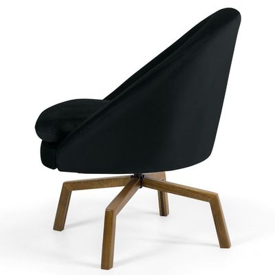 Poltrona Base Ka Madeira Rafa B-300 Veludo Preto