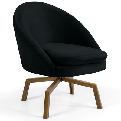 Poltrona Base Ka Madeira Rafa B-300 Veludo Preto