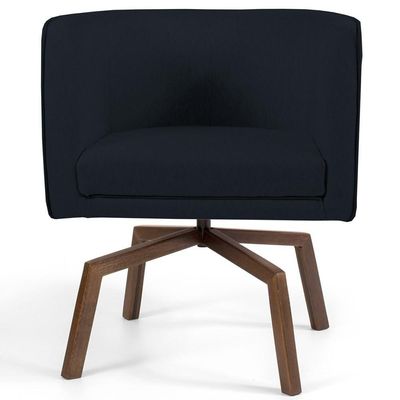 Kit 2 Poltronas  Base Ka Madeira Betina B-300 Veludo Preto