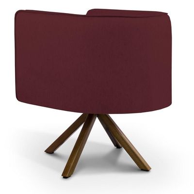Kit 2 Poltronas  Base Madeira Betina B-278 Veludo Marsala