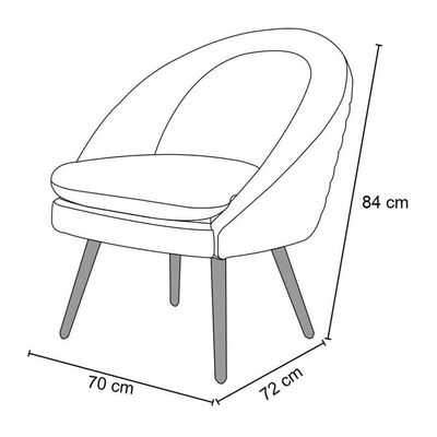 Kit 2 Poltronas  Pés Palito Rafa C-315 Linho Cinza Claro
