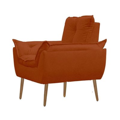 Kit 02 Poltrona Opala Decorativa Suede Terracota