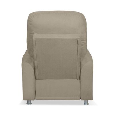 Poltrona Do Papai Reclinável Confortável Suede Bege