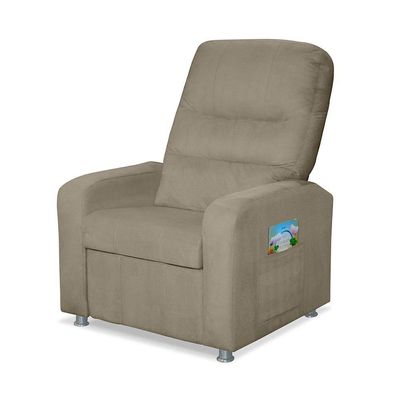 Poltrona Do Papai Reclinável Confortável Suede Bege