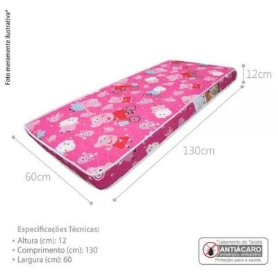 Colchão Berço 1 Lado Plastificado D18 60x12x130 Pepa