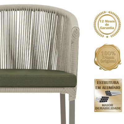 2 Cadeiras De Jantar Noronha Fendi Corda Náutica E13 Trama Rami