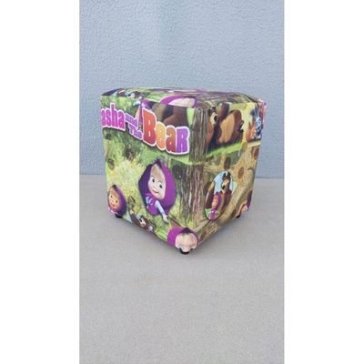Mini Puff Decorativo Dado Infantil Suede Masha End Bear
