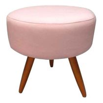 Puff Decorativo Redondo 40 Cm Dóris Pé Palito Suede