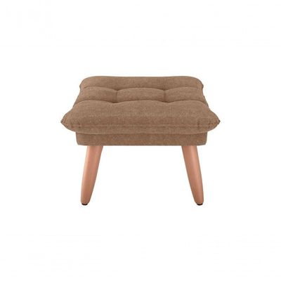 Puff Premium Descando Decorativo Sala Nantes Boucle Marrom Matrix