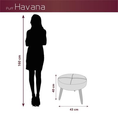 Puff Banqueta Descanso Decorativo Havana Matrix Bege