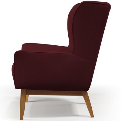 Kit Poltrona Milena D02 Com Puff Viseo Veludo Marsala C-278