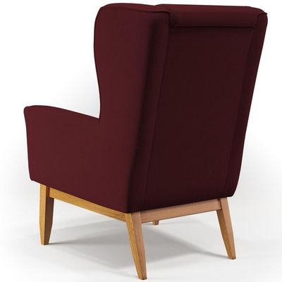 Kit Poltrona Milena D02 Com Puff Viseo Veludo Marsala C-278