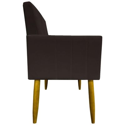 Kit 10 Poltronas Decorativas Mari Pé Palito Castanho - Marrom Suede