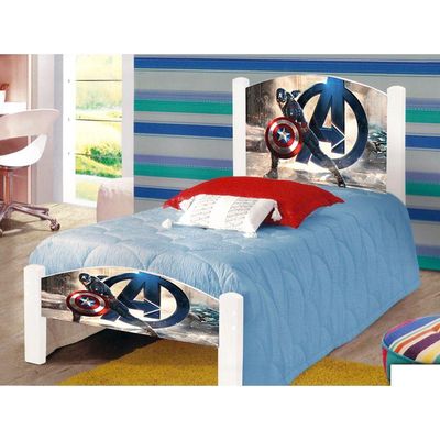 Cama Solteiro Infantil Super Herói Branco