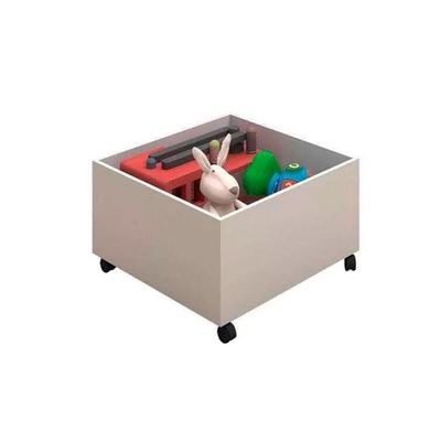 Cama Naty Solteira Design Infantil Com Nichos E Colchão Branco/Amêndoa Branco