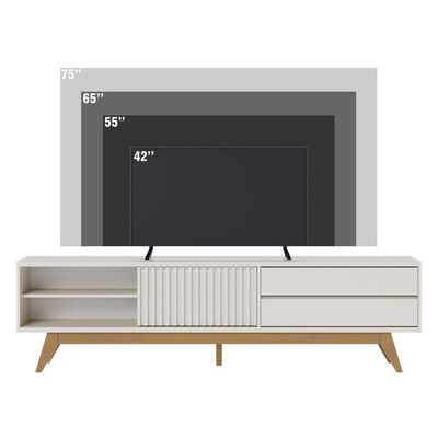 Rack Frisado Para Tvs 75 Calabria Off White Matte