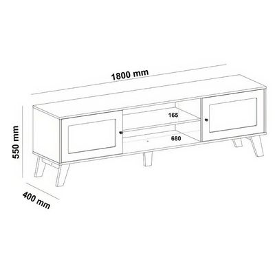 Rack Bancada Charlotte Para Tv 75 Pinho / Off White