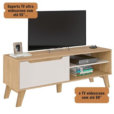 Rack De Sala Tv Lotus Carvalho | Off White
