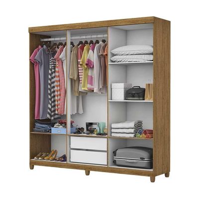 Guarda Roupa R22 6 Portas 2 Gavetas Espelho Carioca Móveis Cinamomo Branco