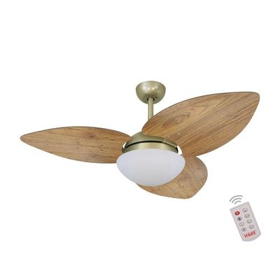 Ventilador De Teto Gold 3 Pás Rádica Freijó 127v C/ Controle 110V