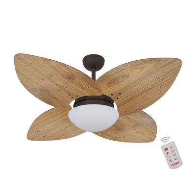 Ventilador De Teto Marrom 4 Pás Rádica 127v C/ Controle 110V