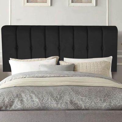 Painel Estofada Kiara 90cm Solteiro Box Quarto Corino Preto - Gat Magazine