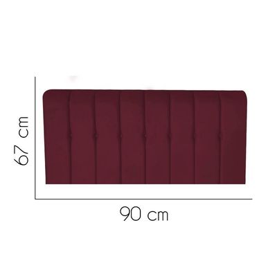 Painel Estofada Kiara 90cm Solteiro Box Quarto Suede Bordô - Gat Magazine